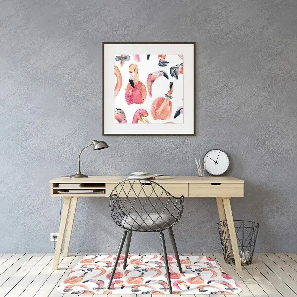 Tapis protège sol Flamingos fous