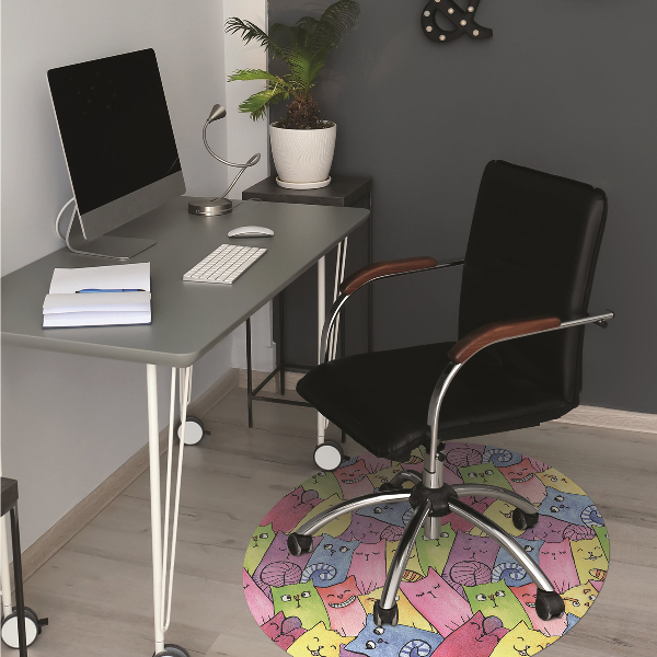 Tapis de chaise de bureau Chats heureux