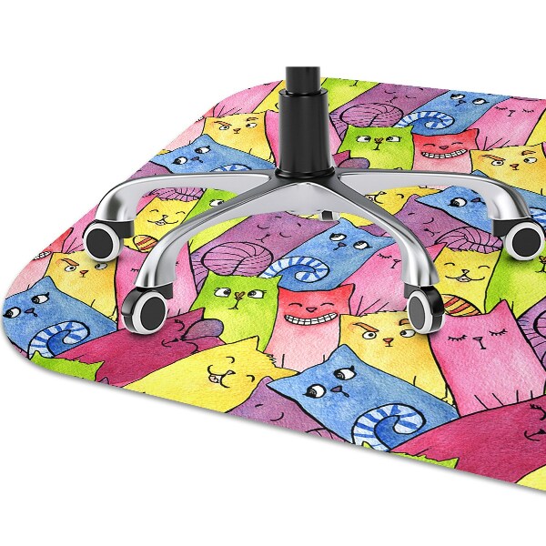 Tapis de chaise de bureau Chats heureux