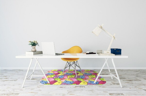 Tapis de chaise de bureau Chats heureux