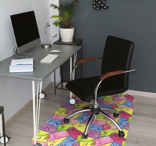 Tapis de chaise de bureau Chats heureux
