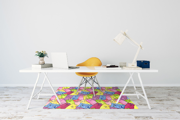 Tapis de chaise de bureau Chats heureux