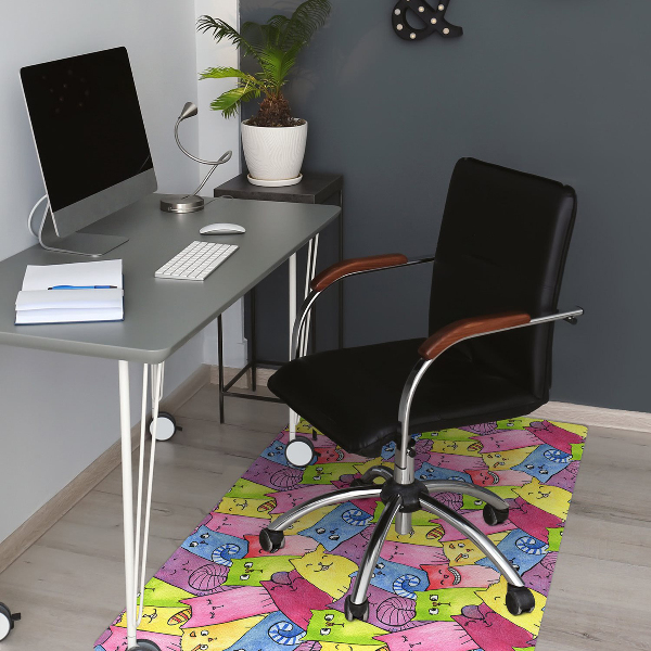 Tapis de chaise de bureau Chats heureux
