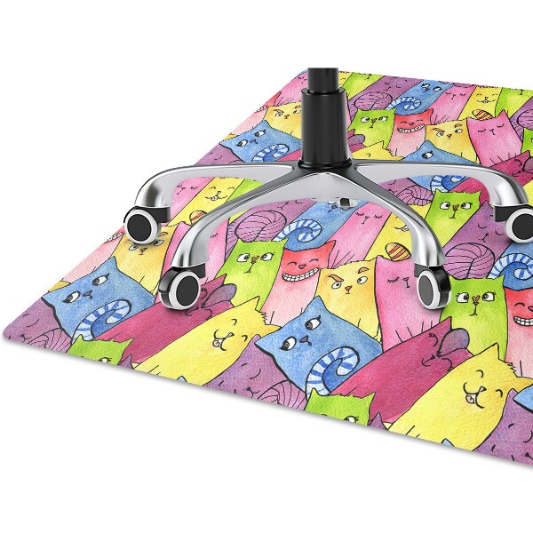 Tapis de chaise de bureau Chats heureux