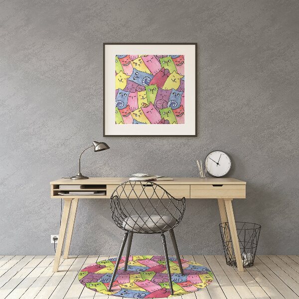 Tapis de chaise de bureau Chats heureux