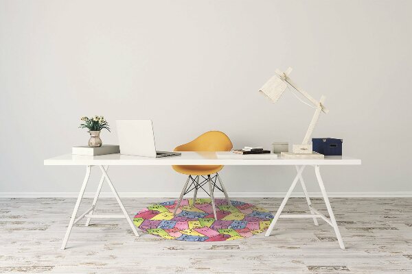 Tapis de chaise de bureau Chats heureux