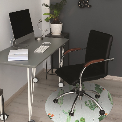 Tapis de chaise de bureau Cactus