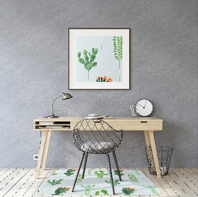 Tapis de chaise de bureau Cactus