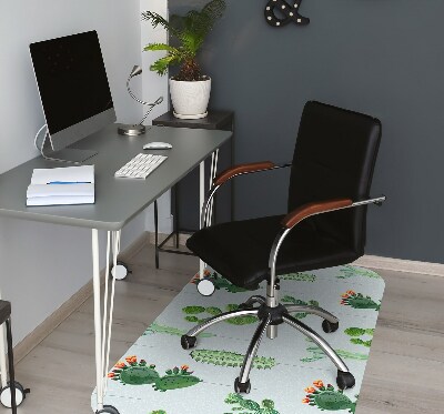 Tapis de chaise de bureau Cactus