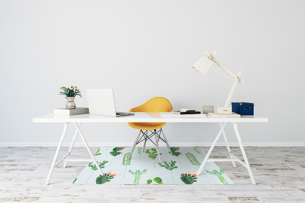 Tapis de chaise de bureau Cactus