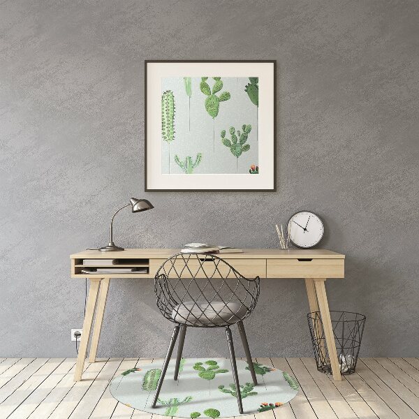 Tapis de chaise de bureau Cactus