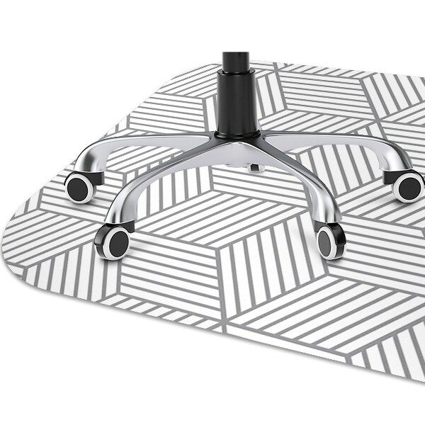 Tapis de chaise de bureau Cubes 3D gris