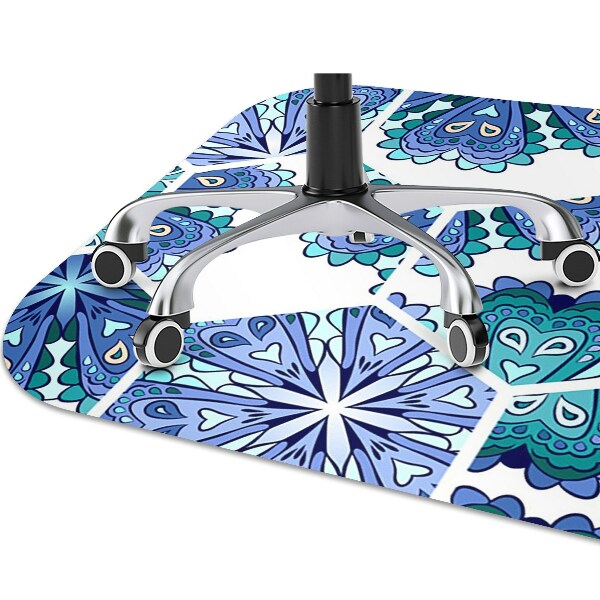 Tapis protection sol Fleurs hexagonales