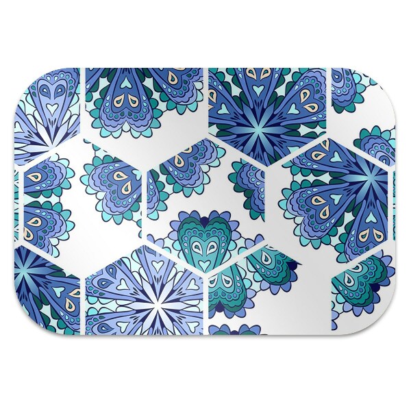 Tapis protection sol Fleurs hexagonales