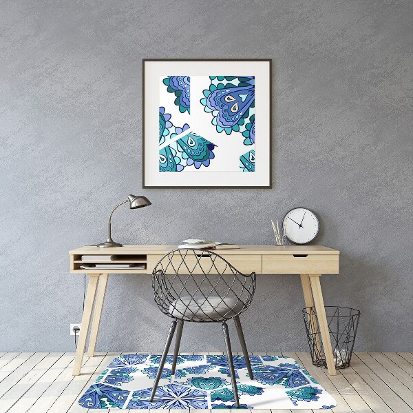 Tapis protection sol Fleurs hexagonales