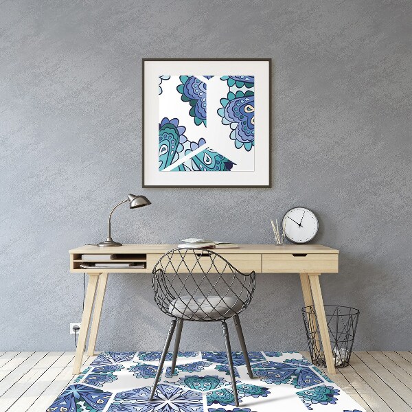 Tapis protection sol Fleurs hexagonales