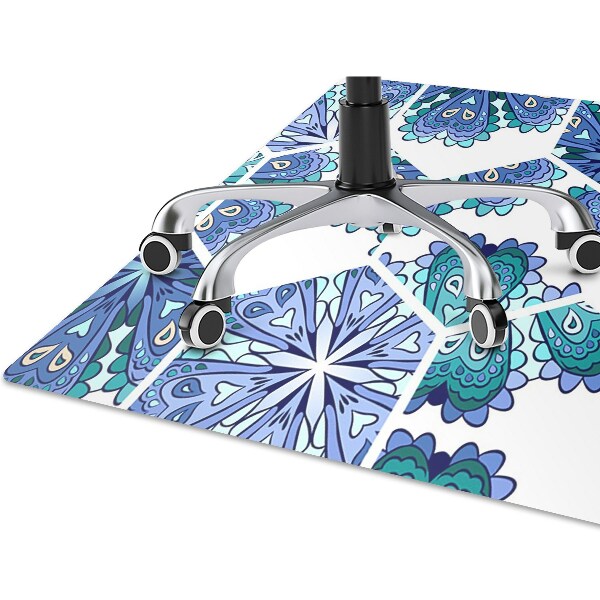 Tapis protection sol Fleurs hexagonales