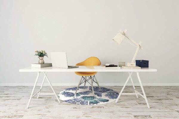 Tapis protection sol Fleurs hexagonales