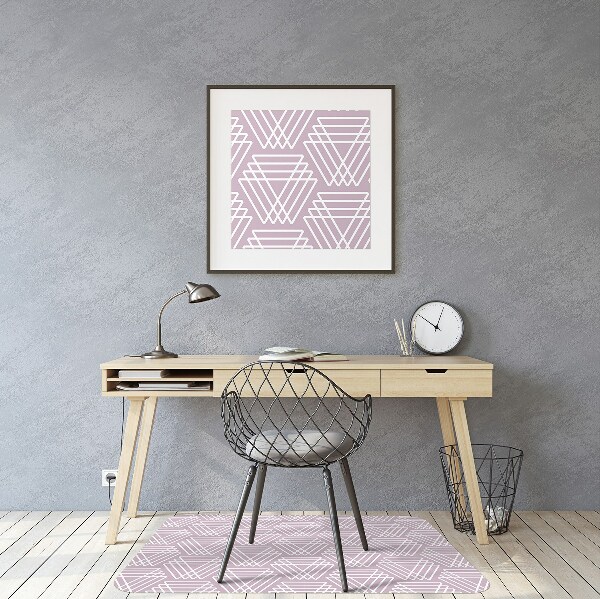Tapis de chaise de bureau Triangles roses