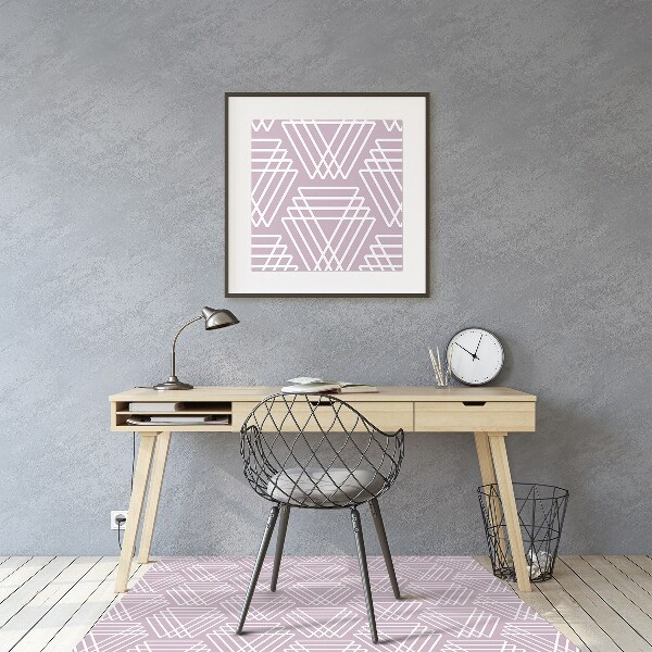 Tapis de chaise de bureau Triangles roses