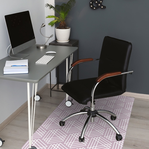 Tapis de chaise de bureau Triangles roses