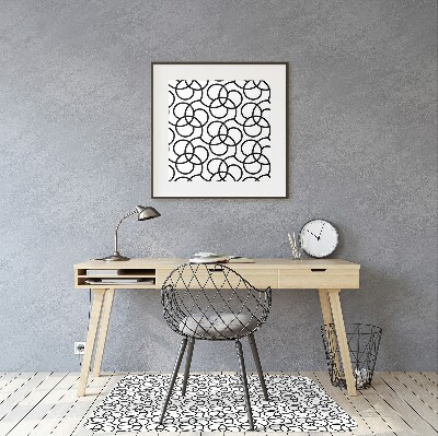 Tapis pour chaise de bureau Cercles noirs et blancs