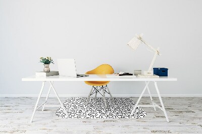 Tapis pour chaise de bureau Cercles noirs et blancs