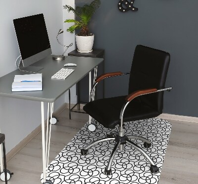 Tapis pour chaise de bureau Cercles noirs et blancs