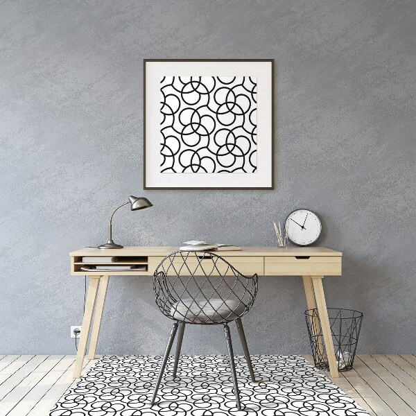Tapis pour chaise de bureau Cercles noirs et blancs