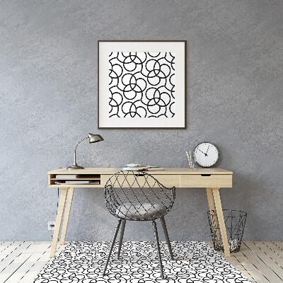 Tapis pour chaise de bureau Cercles noirs et blancs