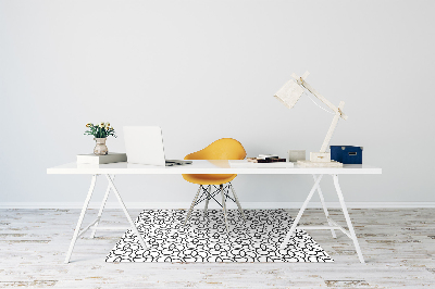 Tapis pour chaise de bureau Cercles noirs et blancs