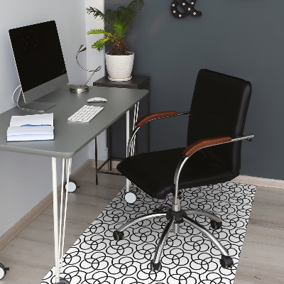 Tapis pour chaise de bureau Cercles noirs et blancs