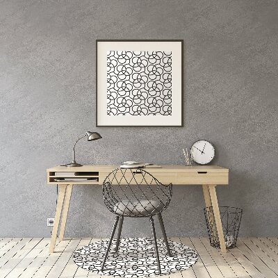 Tapis pour chaise de bureau Cercles noirs et blancs