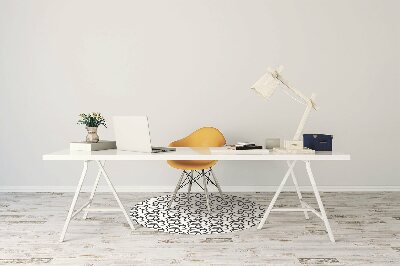 Tapis pour chaise de bureau Cercles noirs et blancs