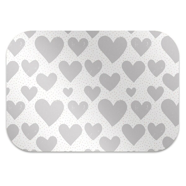 Tapis bureau Cœurs gris