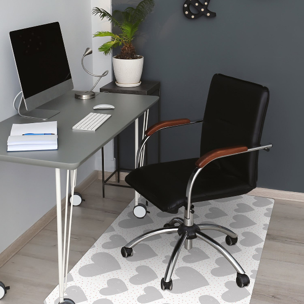 Tapis bureau Cœurs gris