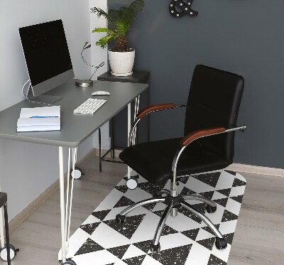 Tapis fauteuil bureau Triangles blancs blancs