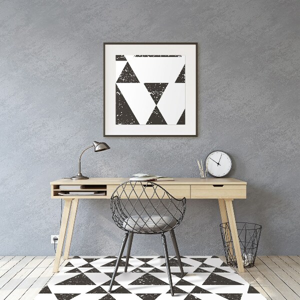 Tapis fauteuil bureau Triangles blancs blancs