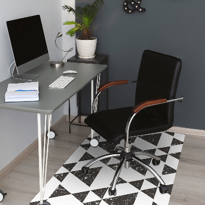 Tapis fauteuil bureau Triangles blancs blancs