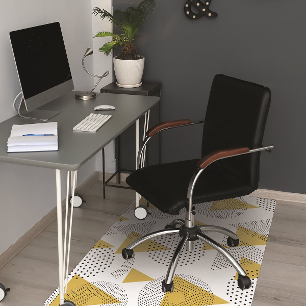 Tapis de chaise de bureau Roues et triangles