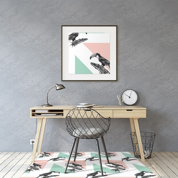 Tapis pour chaise de bureau Toucan avec des triangles
