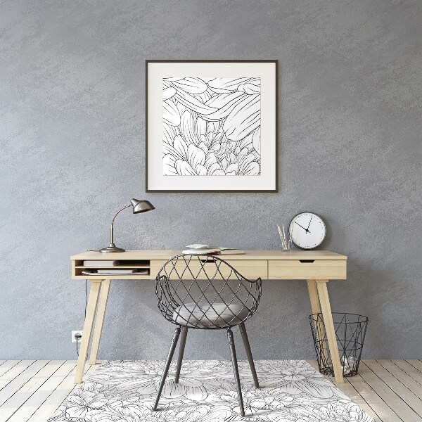 Tapis fauteuil bureau do biura Fleurs esquissées