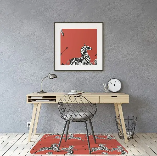 Tapis de chaise de bureau Zèbre