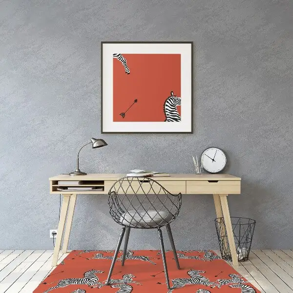 Tapis de chaise de bureau Zèbre