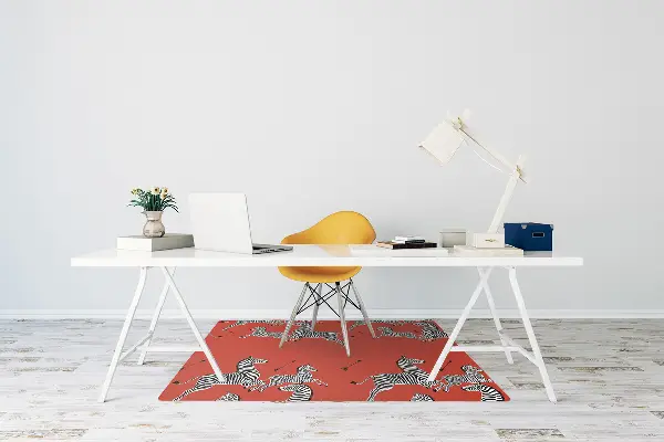 Tapis de chaise de bureau Zèbre