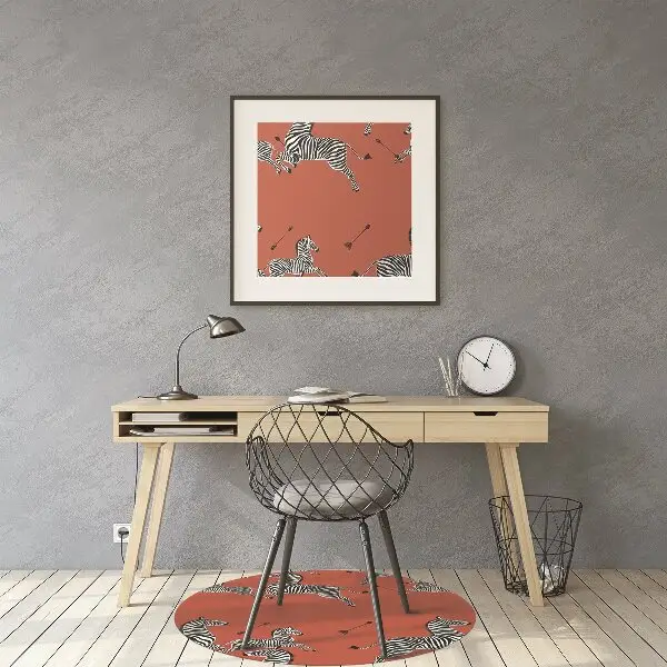 Tapis de chaise de bureau Zèbre