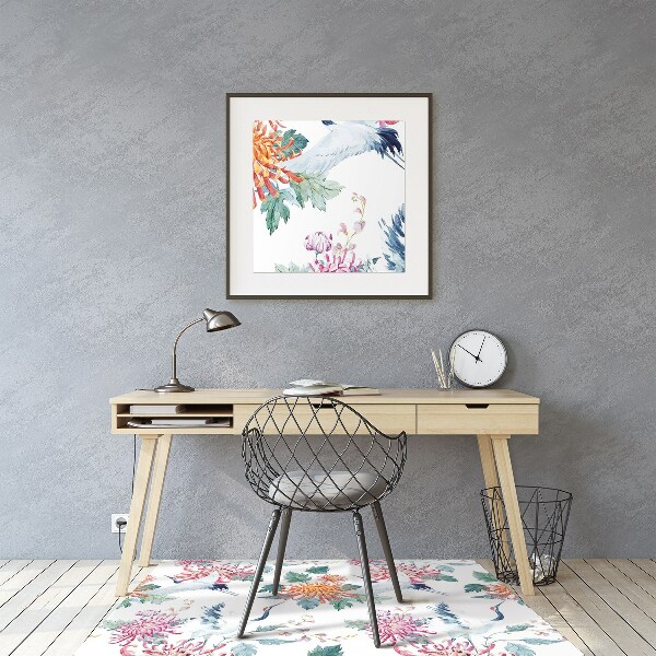 Tapis de chaise de bureau Grues de vol