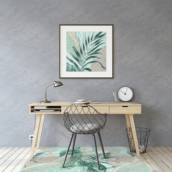 Tapis fauteuil bureau do biura Feuilles tropicales