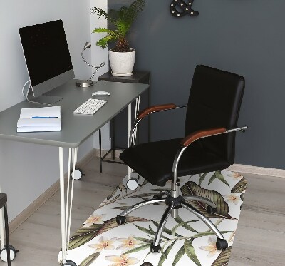 Tapis de chaise de bureau Feuilles et fleurs