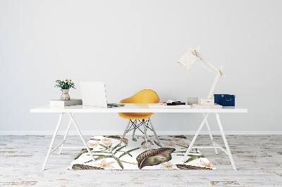 Tapis de chaise de bureau Feuilles et fleurs